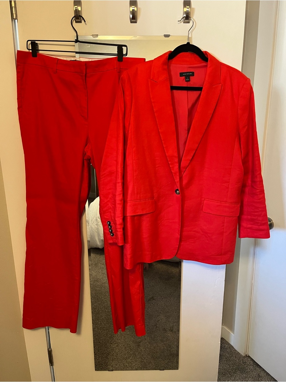 Ann Taylor Red Blazer and Trousers